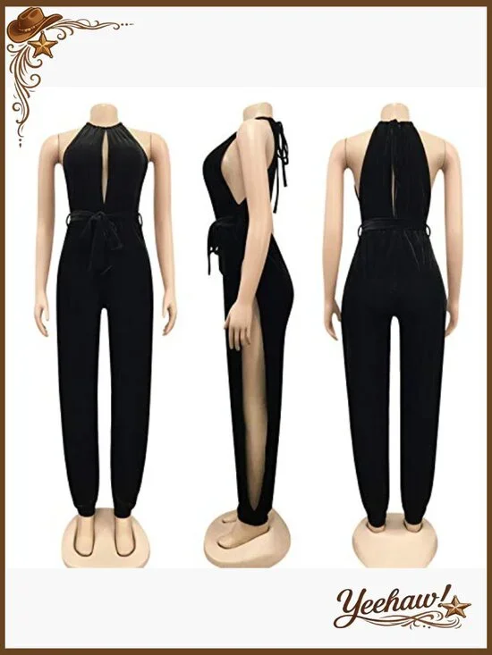 Stretchy Velvet Jumpsuit for Party Club Night Bodycon Fit - Picture 4 of 5